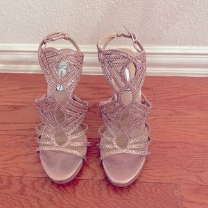Rose gold evening shoes size 7.5